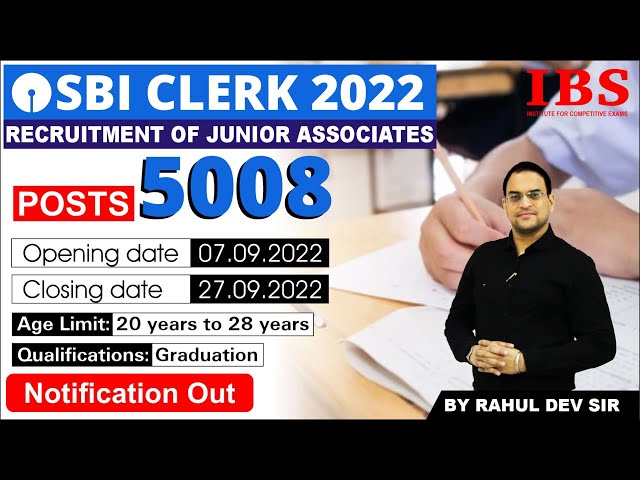 sbi clerk 2022 notification